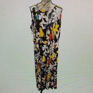 Elegant Floral Maxi Dress - Black, Yellow, White